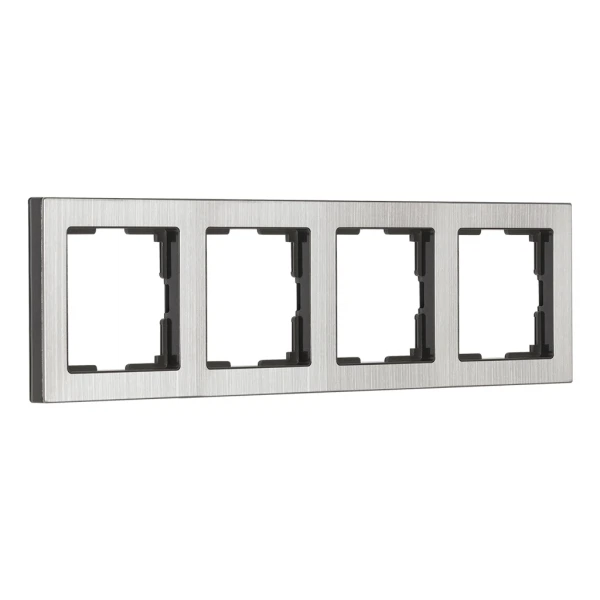 

рамка (серый никель, четырехместная) smartbuy нептун sbe-06gn-metal-fr-4, Серая