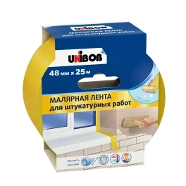 Лента малярная UNIBOB для штукатурных работ UNIBOB желтая 48мм*25м