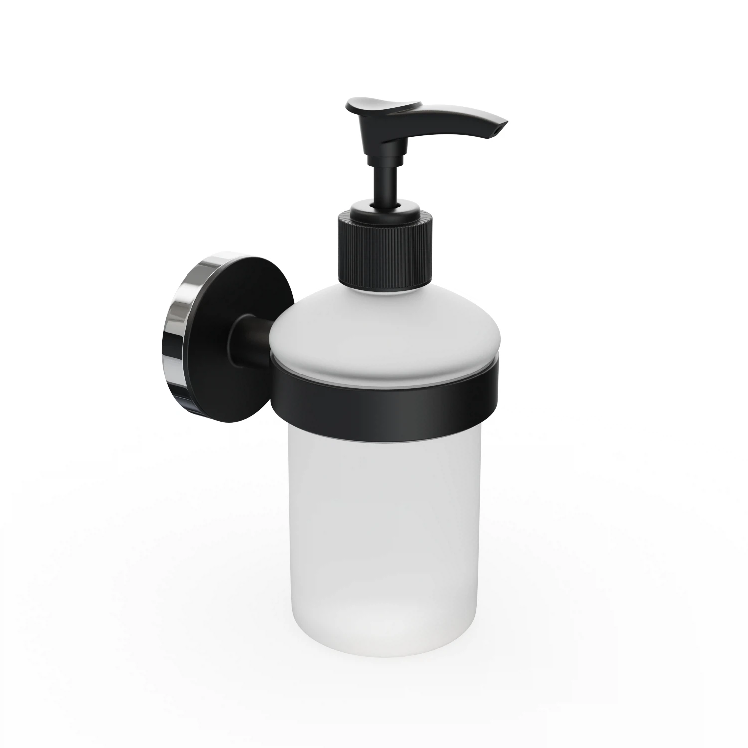 Изображение товара Дозатор для жидкого мыла стеклянный настенный черный FOR-LORD041BL