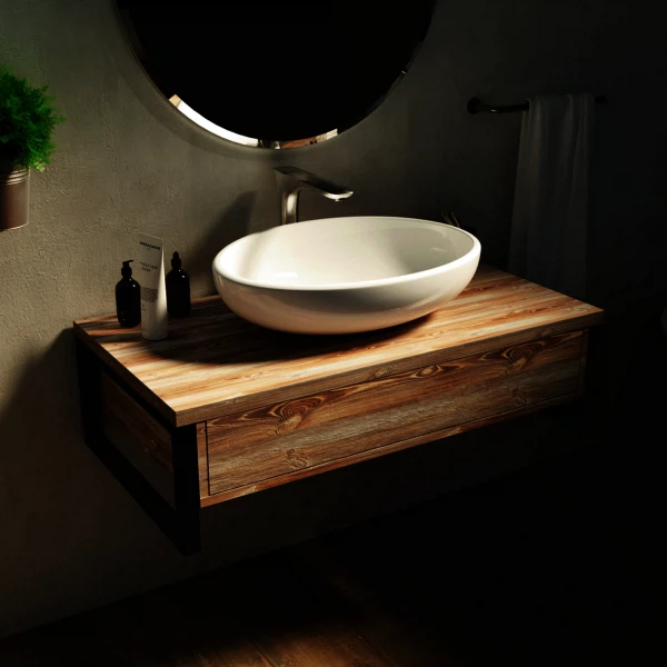 

тумба под раковину подвесная 1marka grunge loft 90 дуб , 1в.я. у85846