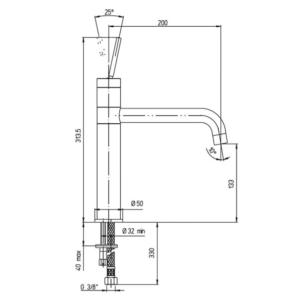 Фото Смеситель для кухни джойстиковый paini cox 78cr579jokm