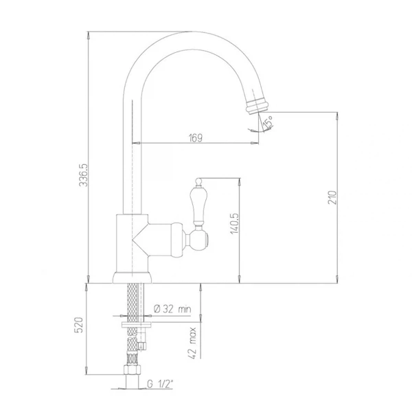 Фото Смеситель для кухни рычажный paini duomo 88cr572l1us1km