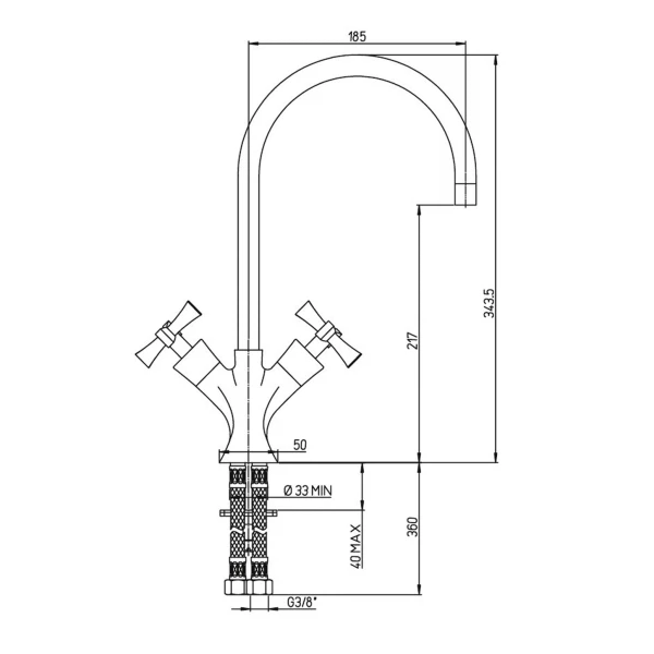 Фото Смеситель для кухни вентильный paini elix 85cr572km