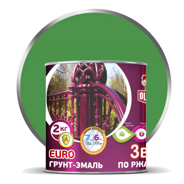 

грунт-эмаль по ржавчине olecolor зеленый 2 кг