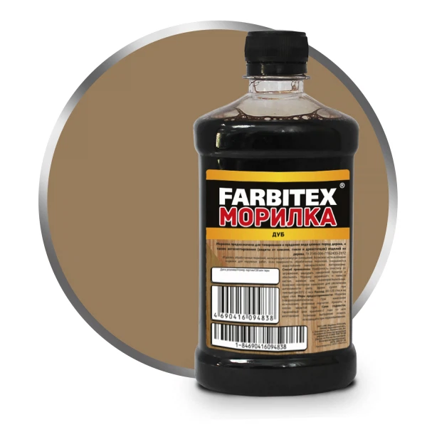 

морилка деревозащитная farbitex водная дуб 0,5 л, Коричневый