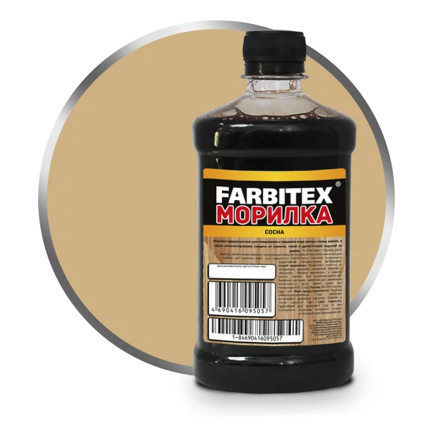 

морилка деревозащитная farbitex водная сосна 0,5 л, Бежевый
