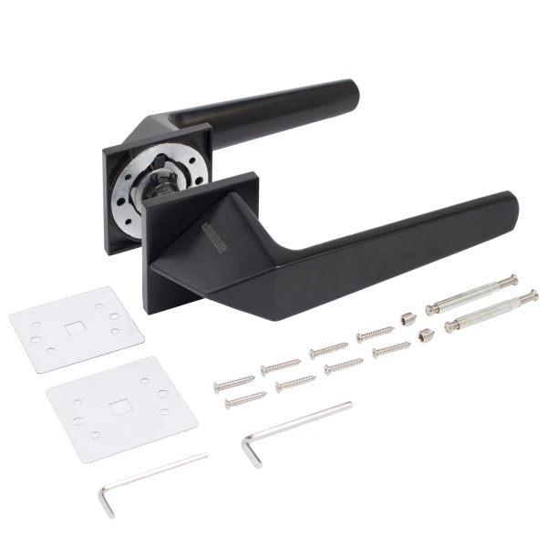 Фото Ручка дверная аллюр арт кайли bl (13831) матовый черный