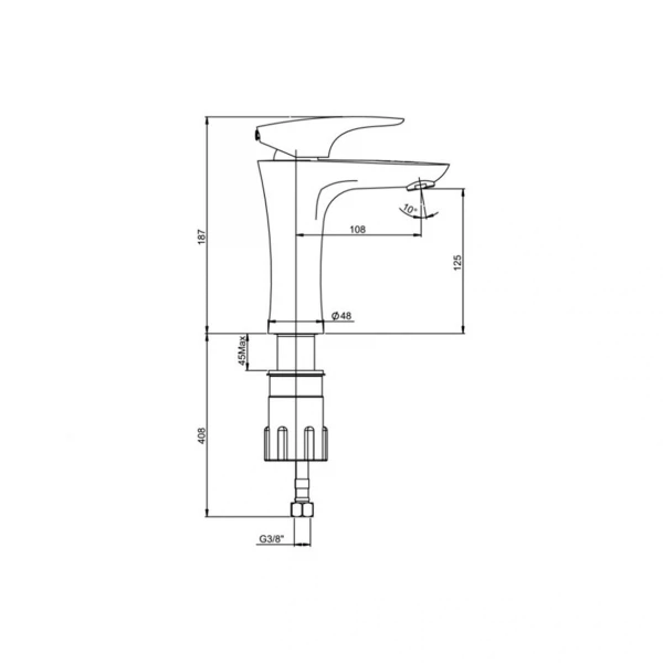 Фото Смеситель для умывальника рычажный paini verona vrcr205km