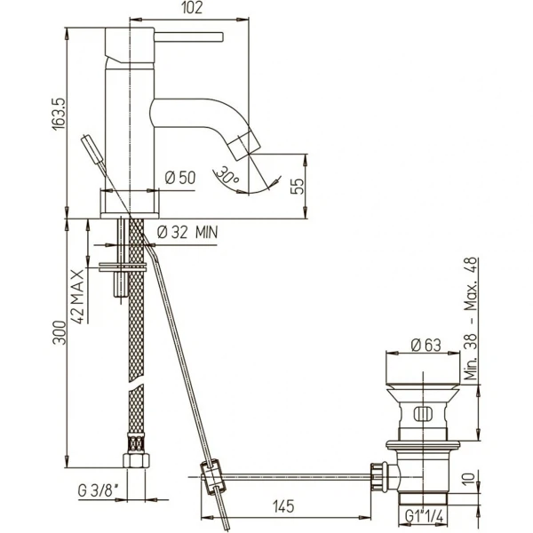 Фото Смеситель для умывальника рычажный paini cox 78cr211