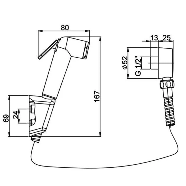 Фото Смеситель для биде paini forza с гигиен.душем 53cr174kitabs
