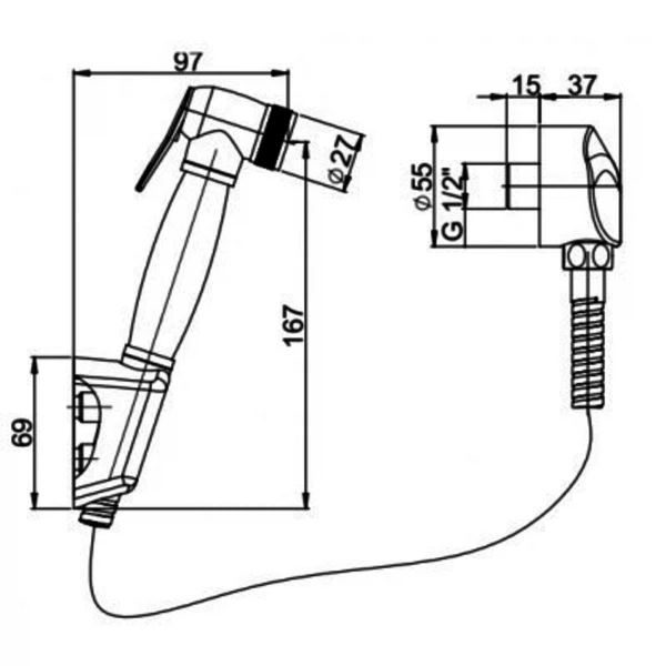 Фото Гигиенический душ paini aria 53cr174kit