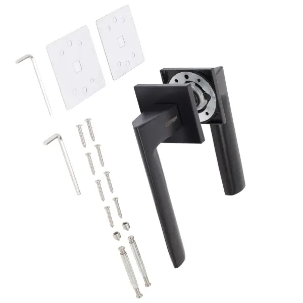 Фото Ручка дверная аллюр арт селена bl (13781) матовый черный