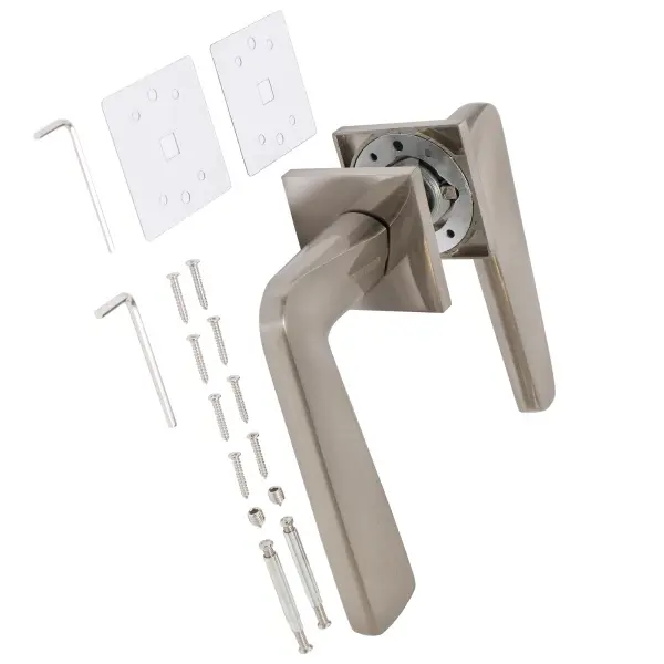 Фото Ручка дверная аллюр арт уитни sn (13825) матовый никель