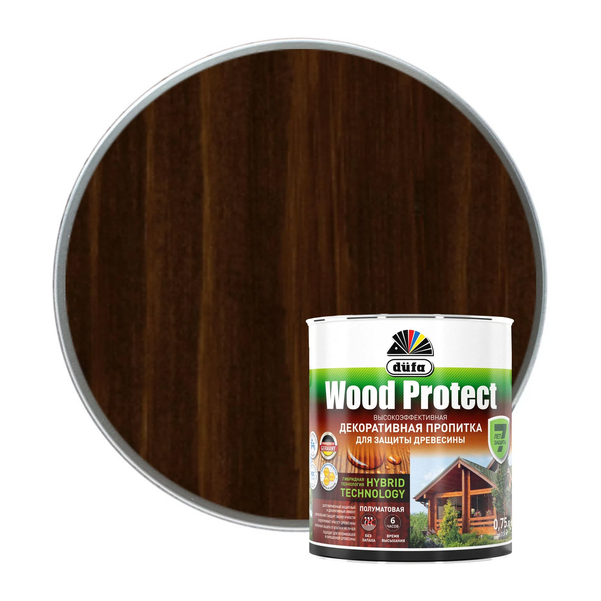 Изображение товара Антисептик Dufa Wood Protect палисандр 750мл для защиты древесины