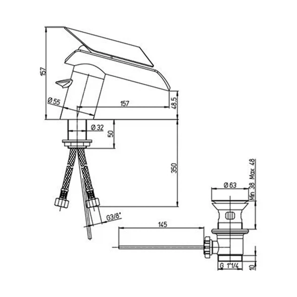 Фото Смеситель для биде рычажный paini morgana 73op306lz
