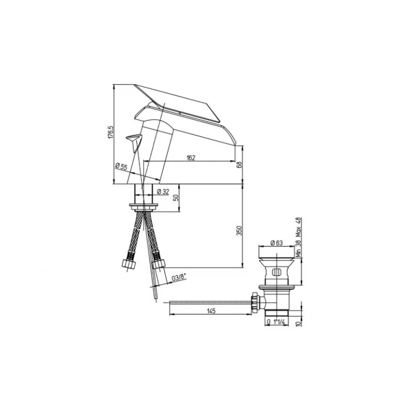 Фото Смеситель для умывальника рычажный paini morgana 73cr211km