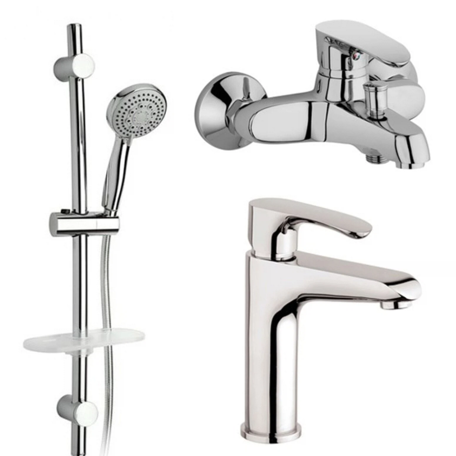 Изображение товара Комплект 3 в 1 Paini Palermo смесители для раковины и ванны со стойкой PACRKIT3