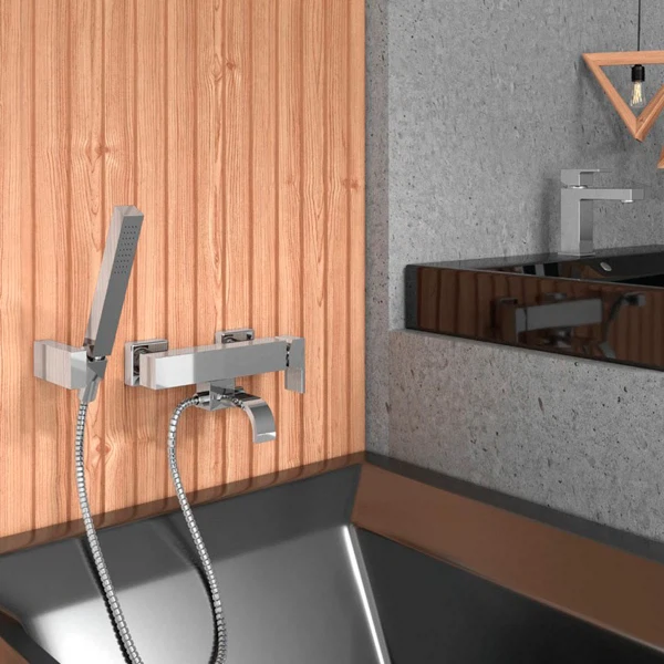 Фото Смеситель для ванны рычажный paini dax-r с акс 84cr105r2skm