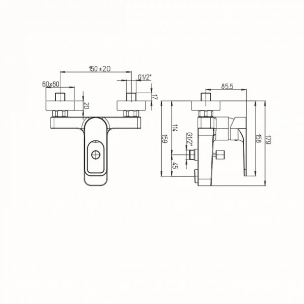 Фото Смеситель для ванны рычажный paini flat kkcr1112slmkm