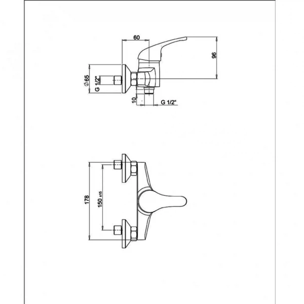 Фото Смеситель для душа рычажный paini creta 42cr511cakm