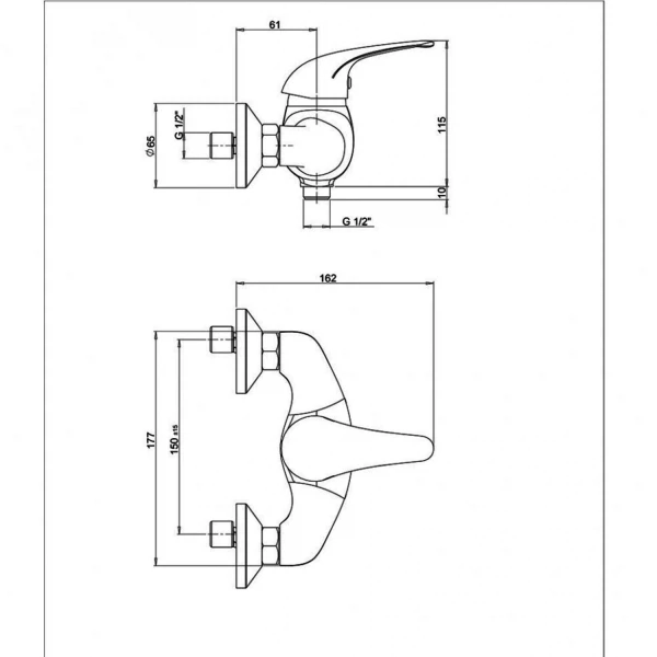Фото Смеситель для душа рычажный paini smile 39cr511cakm