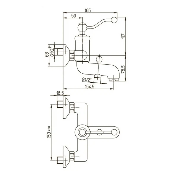 Фото Смеситель для ванны рычажный paini duomo 88cr111
