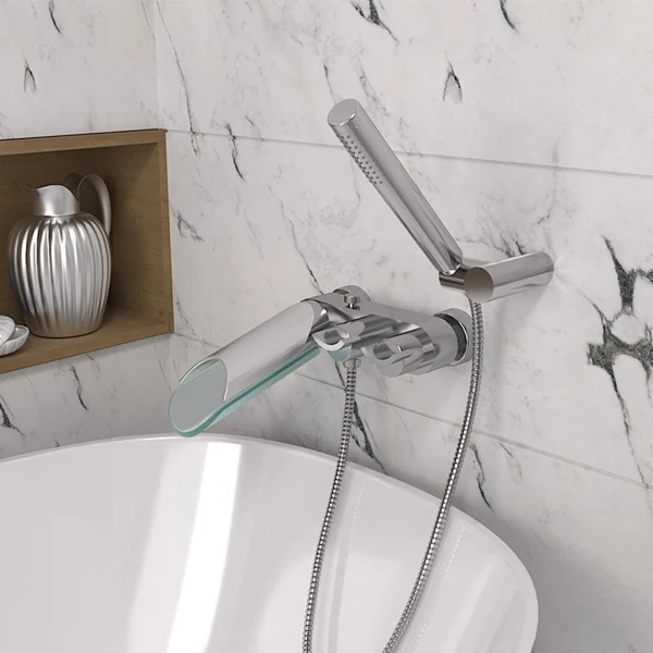 Фото Смеситель для ванны вентильный paini morgana с акс 73cr105vrkm