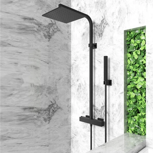 Фото Душевой комплект paini dax-r с термостатом, черный 84pz689th