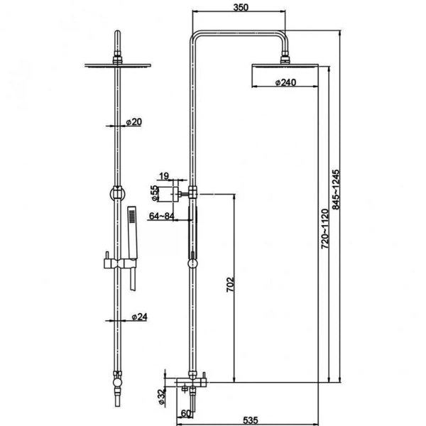 

душевая стойка paini rst2 50cr191art9p3