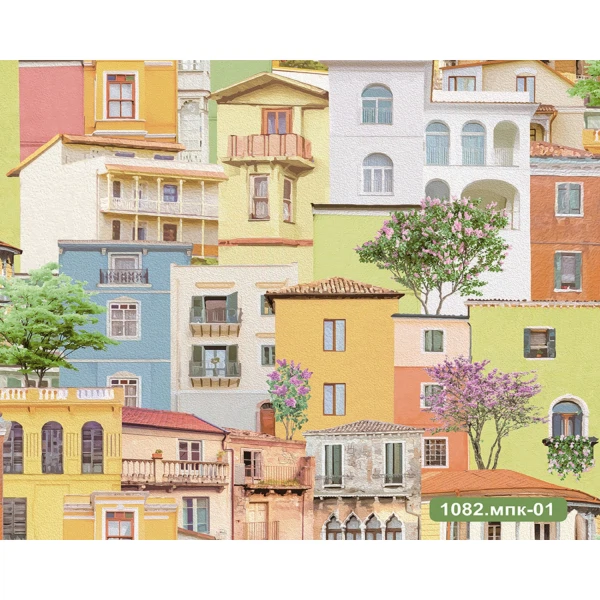 Фото Обои 1082-01п пермские обои городок бумага 0,53*10,05м города многоцветный