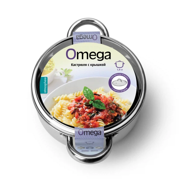 

кастрюля с крышкой omega, 1.9 л