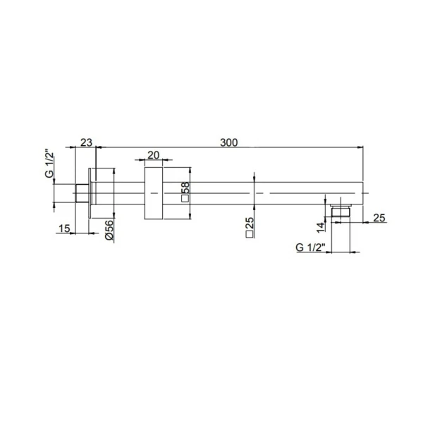 Фото Держатель для верхнего душа paini квадр 50cr745t730bi
