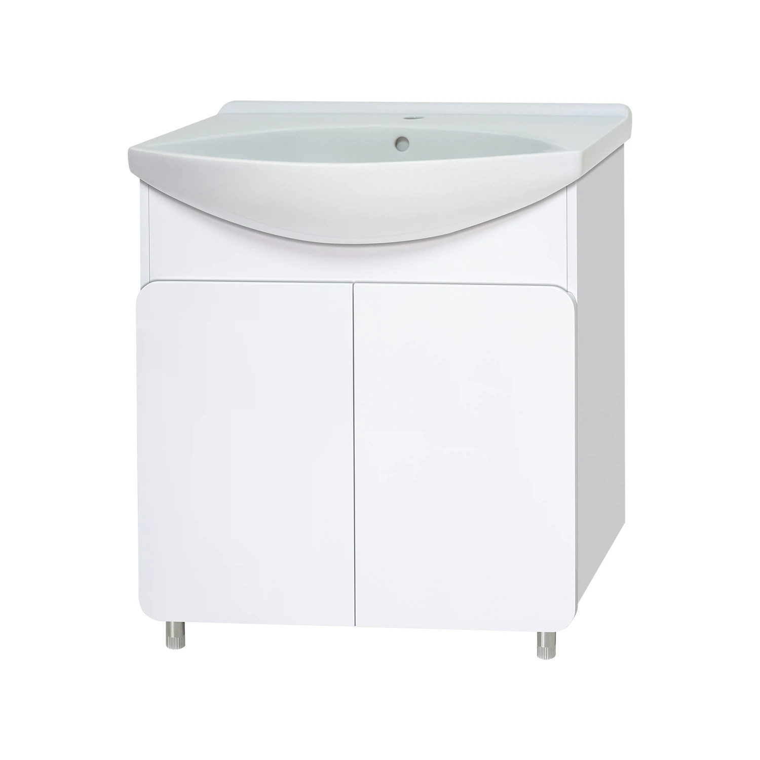 Изображение товара Тумба с умывальником Misty Чегет 75 белая напольная для ванной комнаты