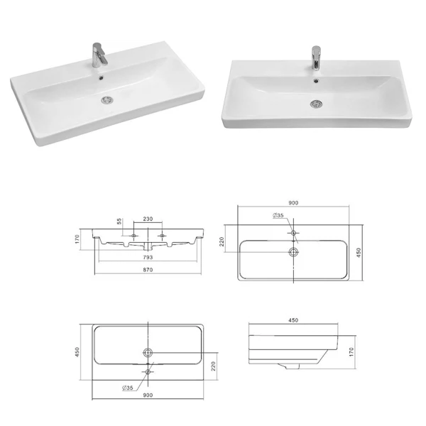 Фото Тумба с умывальником misty мия 90 белая, напольная ут000010028
