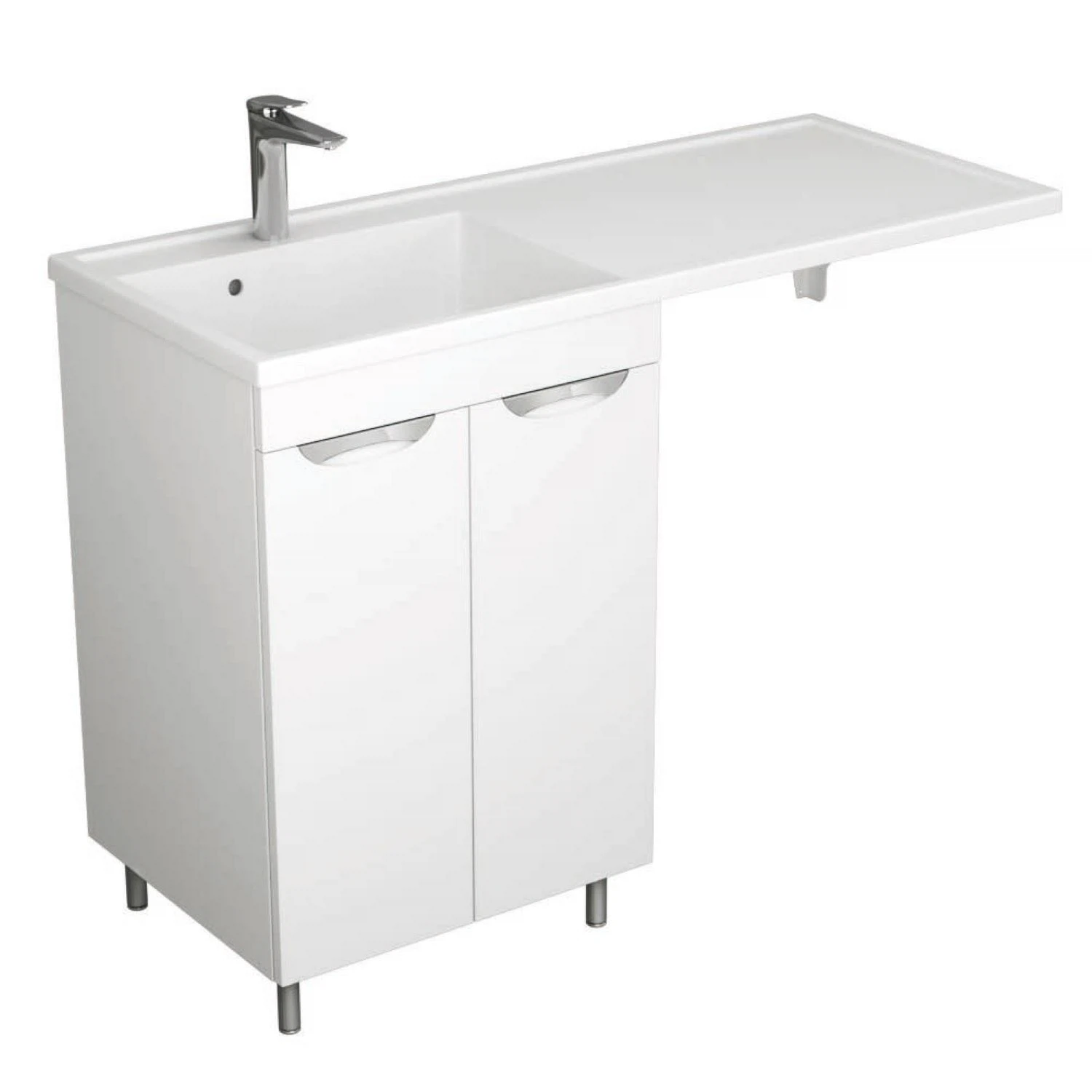 Изображение товара Тумба под стиральную машину с умывальником magenta левая Uncoria Мера 55 (55544)