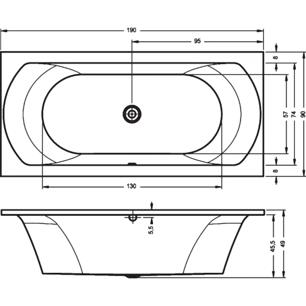 Фото Ванна акриловая riho lima 190х90 b053001005