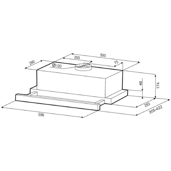 вытяжка кухонная gerda 600 inox pb ка-00001239