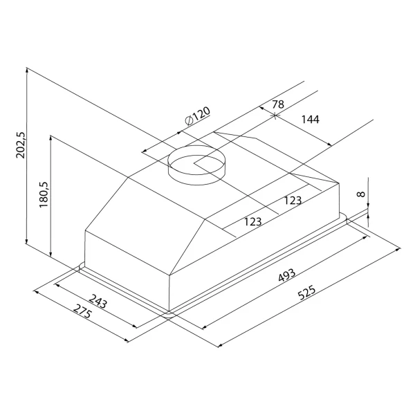 вытяжка кухонная kate 600 inox pb k ка-00005276