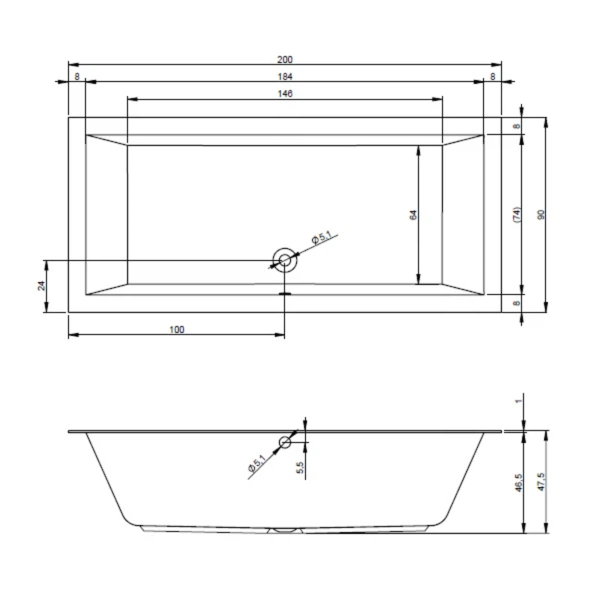 Фото Ванна акриловая riho lugo 200x90 b137001005
