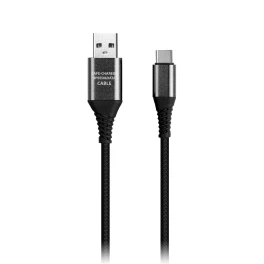 Кабель USB/Type-C, 1м, 2А, черный, в резин.оплетке, iK-3112ERG-NBblack, Smartbuy