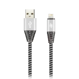 Кабель USB/8-Pin (Lightning) 1м, 2А, серый, iK-512HH-NBgray, Smartbuy