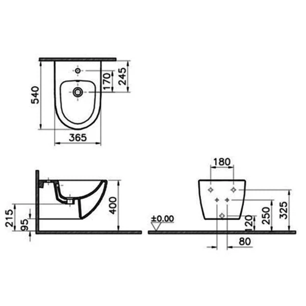 Фото Биде подвесное vitra sento белый 4338b003-1046