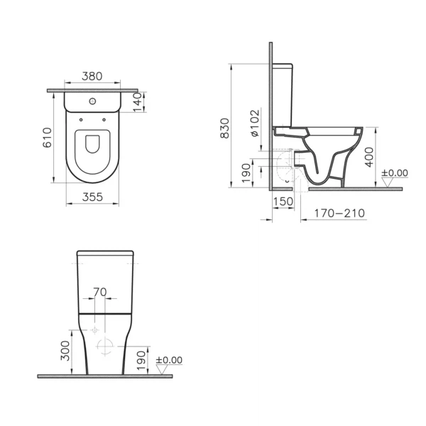 Фото Унитаз-компакт напольный vitra zentrum с сиденьем,функц.биде и встр.смес 9012b003-7226