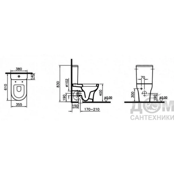 Фото Унитаз-компакт напольный vitra zentrum с сиденьем 9012b003-7202