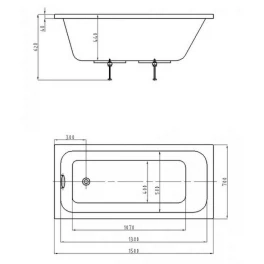 Ванна акриловая Azario Bella 150х70 AV.0020150