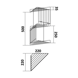 Полка для ванной комнаты тройная угловая Modern Fora FOR-DIM053