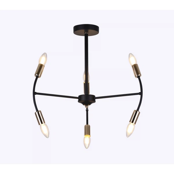 

люстра на штанге freya fr5087pl-06b е14 6x40вт ip20 черный