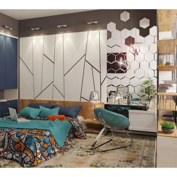 плитка зеркальная ika соты 250х217 с фацетом (7шт/уп)