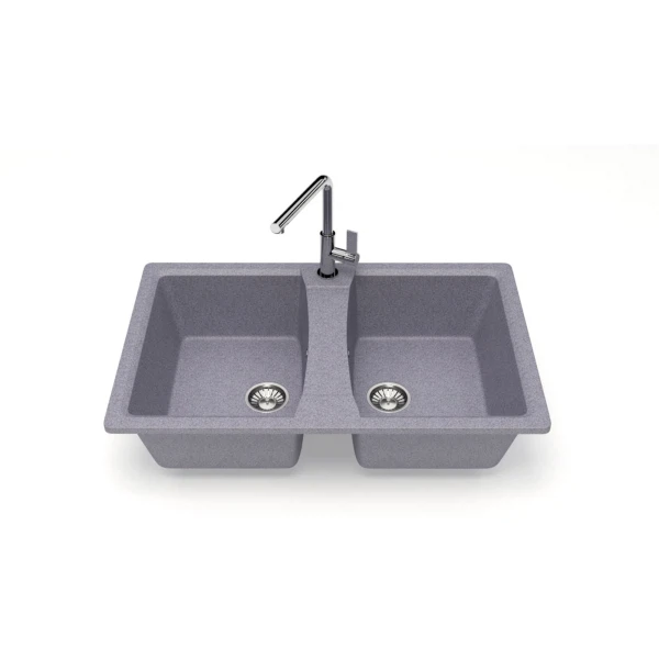 

мойка кухонная мраморная glanz 78х50 серая j-026-35