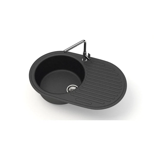 

мойка кухонная мраморная glanz 72х45,5 черный j-011-32